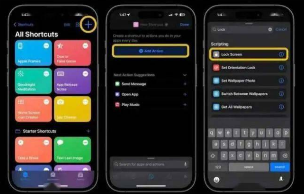 鄂州苹果14锁屏维修店分享iPhone14升级iOS16.4后如何创建锁屏快捷方式 